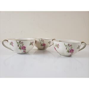 Vintage Theodore Haviland New York Delaware 3 Teacup China Replacement Roses USA